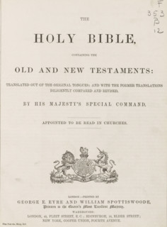 The Holy Bible, containing Old and New Testaments translated out of the original tongues, book,