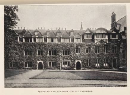 Quadrangle of Pembroke College, Cambridge, page, photomechanical print, c. 1889 - in or before