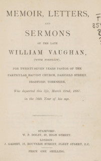 Portrait of William Vaughan, photograph, page, inscription: 'Yours truly W. Vaughan', c. 1877 - in
