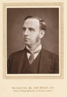 The right hon. Mr John Morley, MP, Portrait of John Morley, page, photomechanical print,