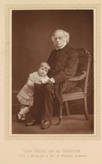 Portrait of John Bright and his grandson, John Bright and his grandson, page, photomechanical