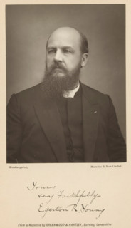 Portrait of Egerton Ryerson Young, page, photomechanical print, inscription: 'Yours very faithfully