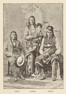 Portrait of three Cree or Saulteaux men from Canada, Jonas. Samson. Pakan, page, photomechanical