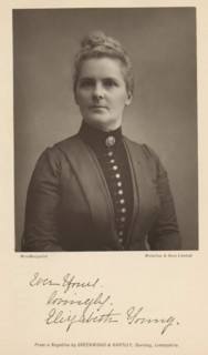 Portrait of Elizabeth Young, page, photomechanical print, inscription: 'Ever Yours. lovingly.