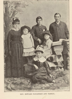 Portrait of Edward Paupanekis and his family, Rev. Edward Papanekis and family, page,