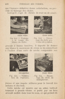 Découpages de bois plans destiné au montage des clichés, Man sawing wood for presumably a printing