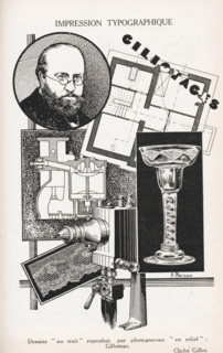 Impression Typographique, Photoreproduction of a drawing of a glass, lace, photographic apparatus