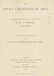 The seven churches of Asia, book, writer (clerical worker): Henry Baker Tristram, publisher: