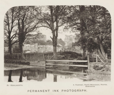 At Kenilworth, page, photomechanical print, inscription: 'Permanent ink photograph', Kenilworth,