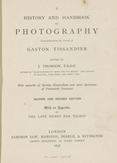 A history and handbook of photography, book, writer (clerical worker): Gaston Tissandier, writer