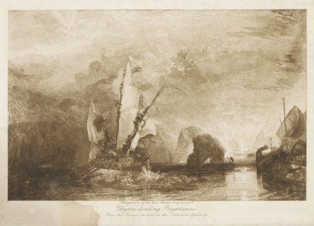 Ulysses deriding Polyphemus, reproduction, page, photomechanical print, cliché maker: Swan Electric