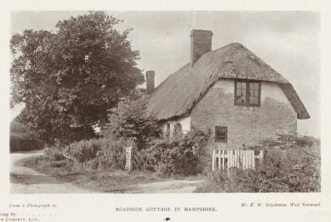 Roadside cottage in Hampshire, page, photomechanical print, photographer: FW Brookman, West