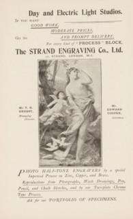 Photo reproduction of a print of a woman with a putto and doves, reproduction, page,