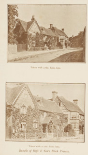 Two views of The Miller of Mansfield hotel in Goring-on-Thames, page, photomechanical print,