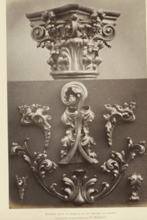 Diverse pièces en plomb et en fer repoussé au martean, Decorative ornaments in lead and iron,