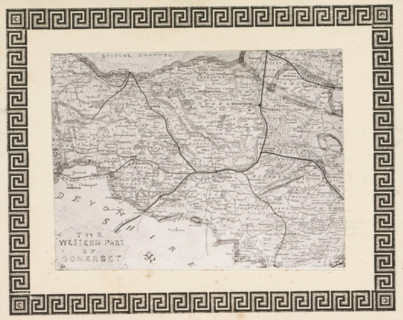 Photo reproduction of a print, depicting a map of West Somerset, reproduction, page,