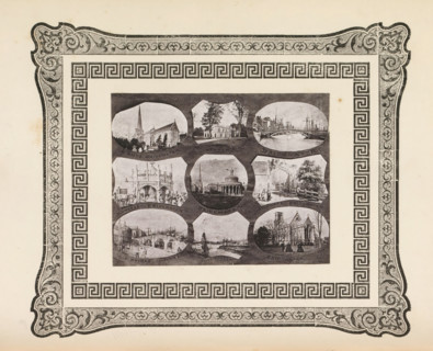 Nine views of buildings and bridges in West Dorset, page, photomechanical print, photomontage,