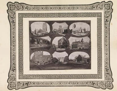 Nine views of buildings in West Dorset, page, photomechanical print, photomontage, inscription: 'S
