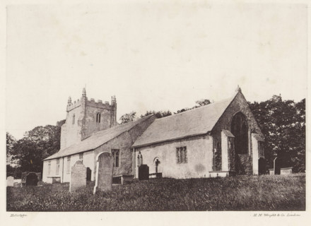 Aldingham church, View of Saintt Cuthbert's Church in Aldingham, page, photomechanical print,