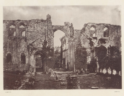 Furness Abbey_the church, View of the ruins of Furness Abbey, page, photomechanical print,
