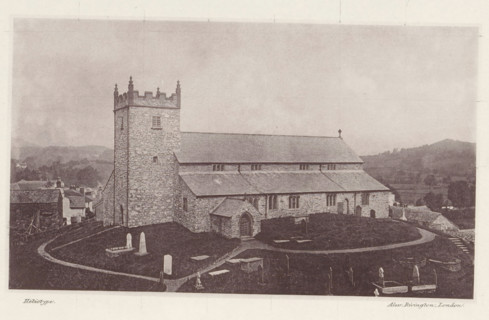 View of Saint Michael and All Angels Church in Hawkshead, Hawkshead church, page, photomechanical