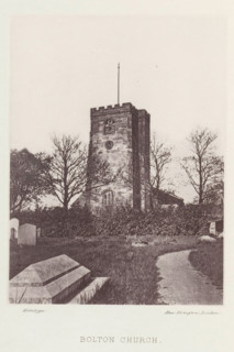 View of the Holy Trinity Church in Bolton-le-Sands, Bolton church, page, photomechanical print,