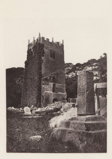Tower of a church in Halton-with-Aughton, Halton church tower. 1876, page, photomechanical print,