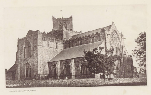 View of the Cartmel Priory, Cartmel church, page, photomechanical print, photographer: Alex
