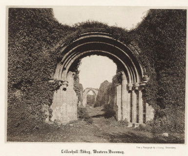 Lilleshull Abbey, Western doorway, View of the ruins of Lilleshall Abbey, page, photomechanical
