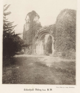 Lilleshull Abbey from SW, View of the ruins of Lilleshall Abbey, page, photomechanical print,