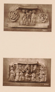 Two carvings in Worcester Cathedral, page, photomechanical print, Above Moses with the bronze