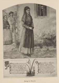 Going to church, photograph, reproduction, page, photographer: Frederick Hollyer, after drawing by