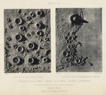 Terrestrial and lunar volcanic areas compared, page, photomechanical print, Left: a part of the