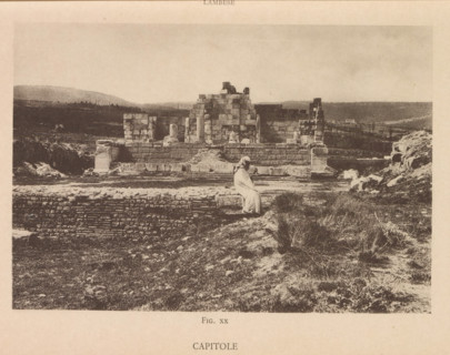 Capitole, View of a Roman ruin at Lambaesis in Algeria, page, photomechanical print, number: 'Fig.