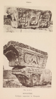 Two corbels from the ruins of a Roman monastery church in Tébessa, decorated with leaf motifs and