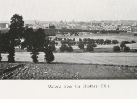 Oxford from the Hinksey Hills, page, photomechanical print, inscription: ''That sweet city with her