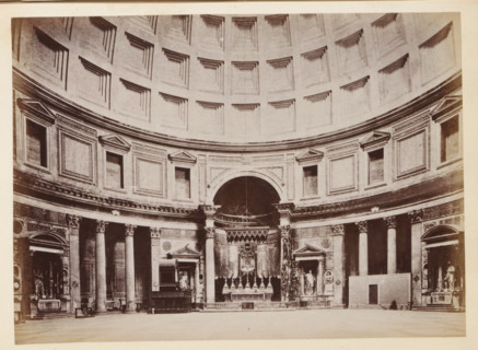 Interior of the Pantheon in Rome, photograph, page, Pantheon, c. 1850 - in or before 1860,