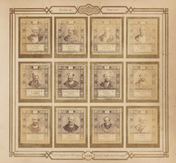 Photo reproduction of twelve portraits of popes, photograph, reproduction, page, photographer: M.