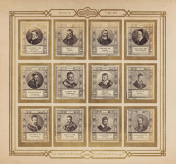 Photo reproduction of twelve portraits of popes, photograph, reproduction, page, photographer: M.