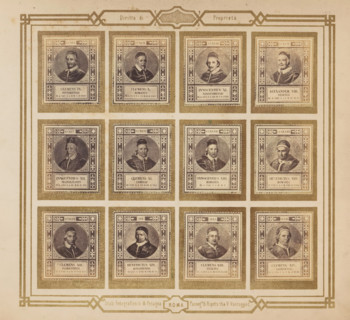 Photo reproduction of twelve portraits of popes, photograph, reproduction, page, photographer: M.