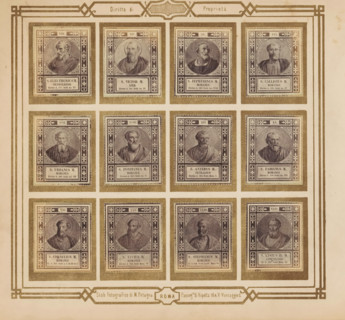 Photo reproduction of twelve portraits of popes, photograph, reproduction, page, photographer: M.