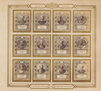 Photo reproduction of twelve portraits of popes, photograph, reproduction, page, photographer: M.