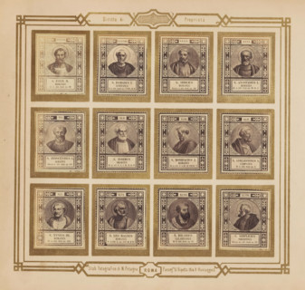 Photo reproduction of twelve portraits of popes, photograph, reproduction, page, photographer: M.