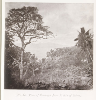 View of an island from Tahiti, View of Tiarrapu from E. side of Tahiti, page, photomechanical
