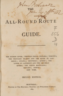 All-round route guide, book, inscription: 'John S Ro... from Lis ...', publisher: Montreal Printing
