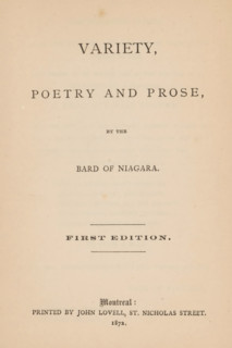 Variety, poetry and prose, book, writer (clerical worker): JB Waid, publisher: John Lovell,