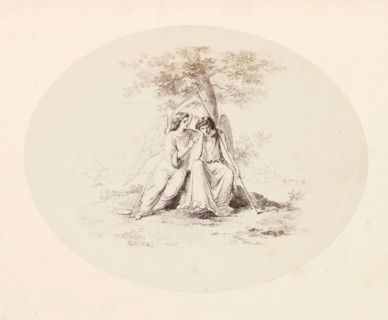 Photo reproduction of a drawing depicting Sleep and Death, photograph, reproduction, page, after