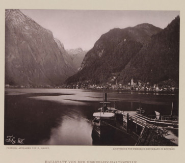 View of Hallstatt, Hallstatt von der Eisenbahn-haltestelle, page, photomechanical print, number: