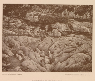 Lapiaz te Austria, Karrenfeld in der Wiesalpe, page, photomechanical print, number: 'VI.',