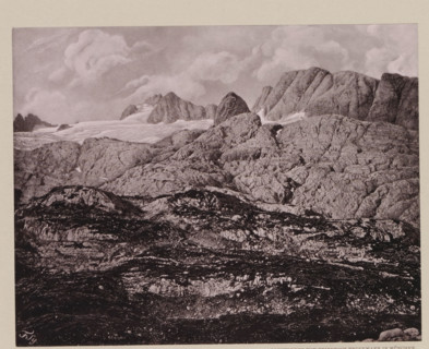 Das Carls-Eisfeld von der Ochsenwieshöhe, View of the Hallstätter Glacier, page, photomechanical